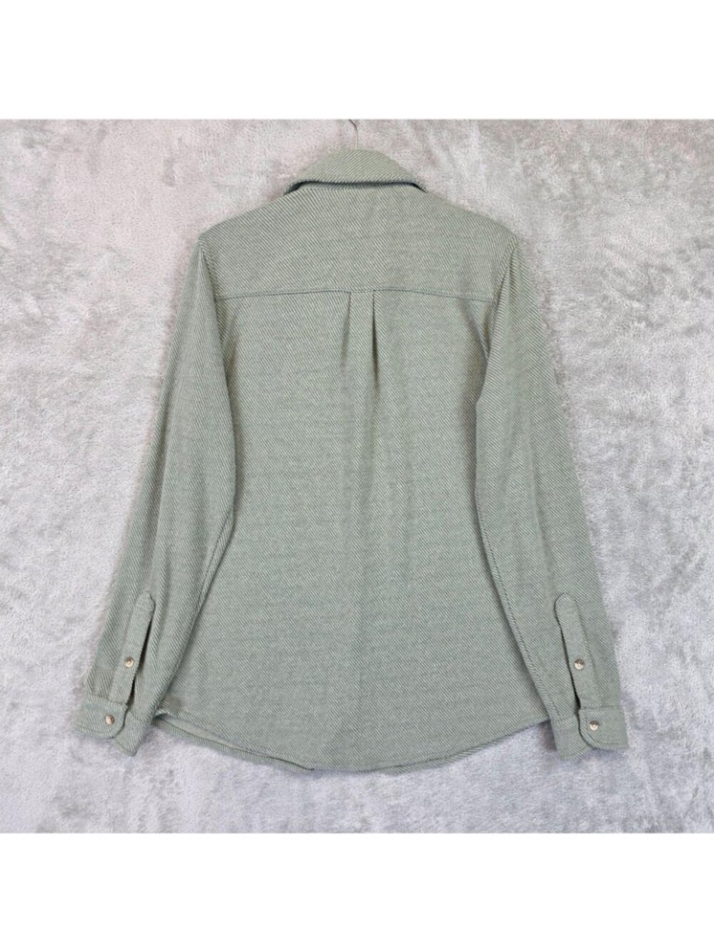 Faherty Button Up Shirt Womens S Green Collared Long Sleeve Knit Striped Top - Picture 2 of 10